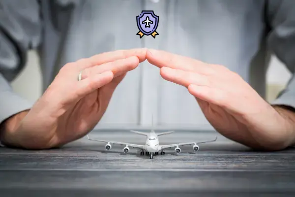 Imagem de mãos protegendo um avião com logo da Real Resolve (Fonte: Real)